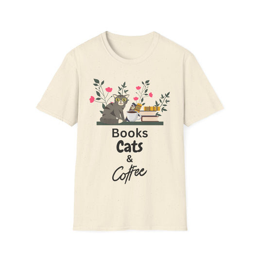 Books Cats & Coffee T-Shirt