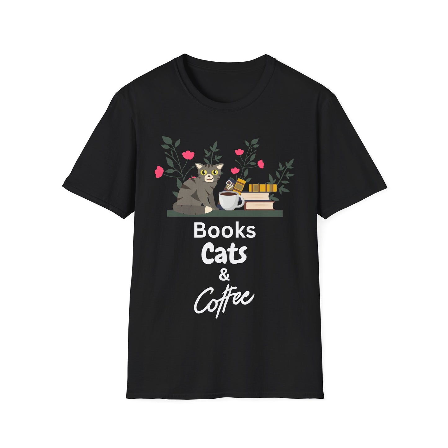 Books Cats & Coffee T-Shirt