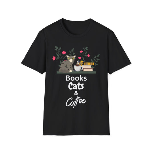 Books Cats & Coffee T-Shirt