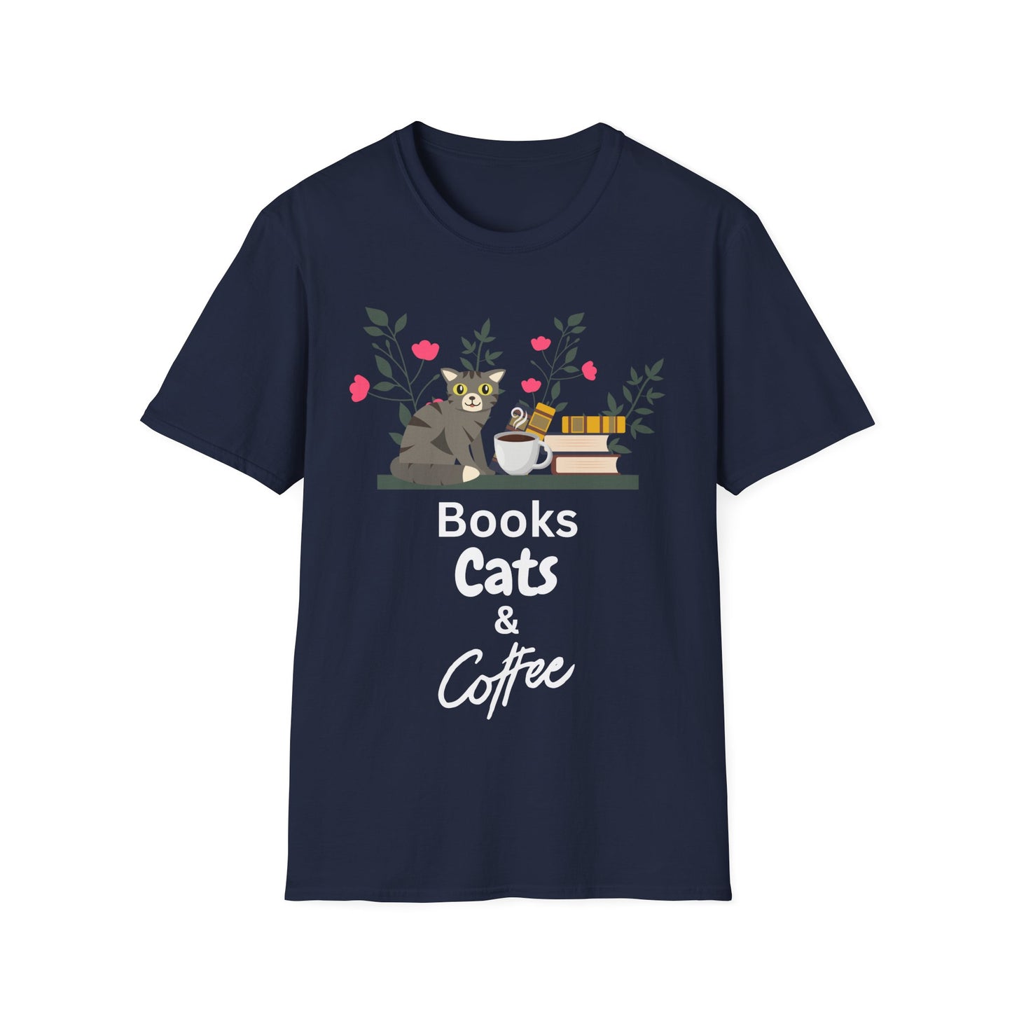 Books Cats & Coffee T-Shirt
